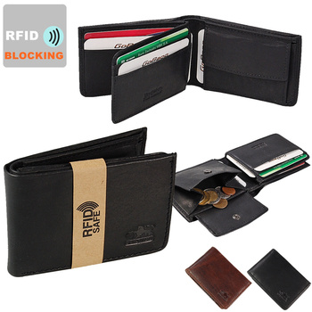 Portfel mały skórzany RFID  61322 BRANCO