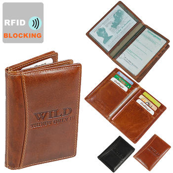 Etui na dokumenty skórzane RFID 5521 Wild