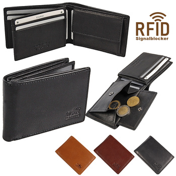 Portfel mały skórzany RFID  95322 BRANCO