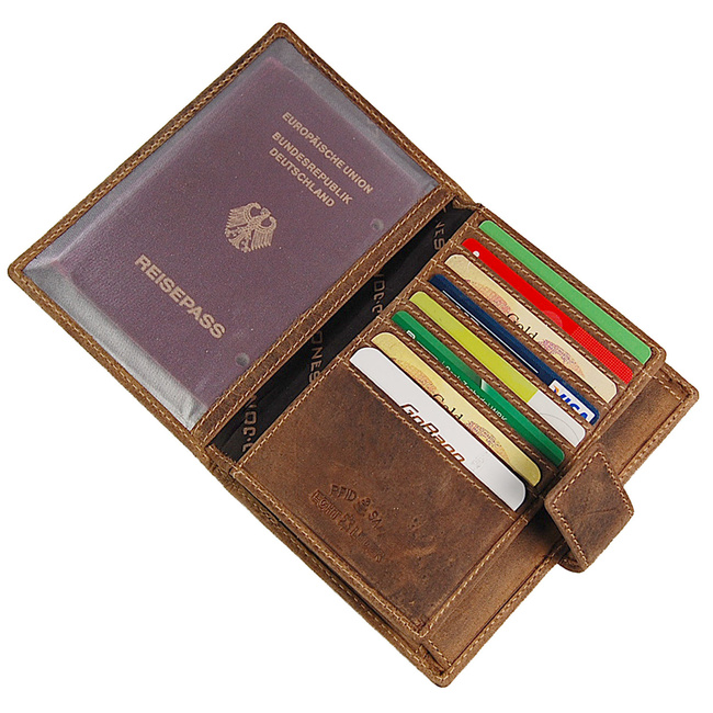  Portfel Męski skórzany Paszport RFID 5494r J.Jones