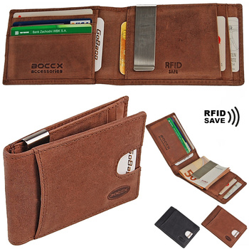 Portfel Męski skórzany RFID 40014 BOCCX